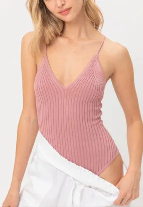Melissa White,Mauve or Light Blue Ribbed Bodysuit