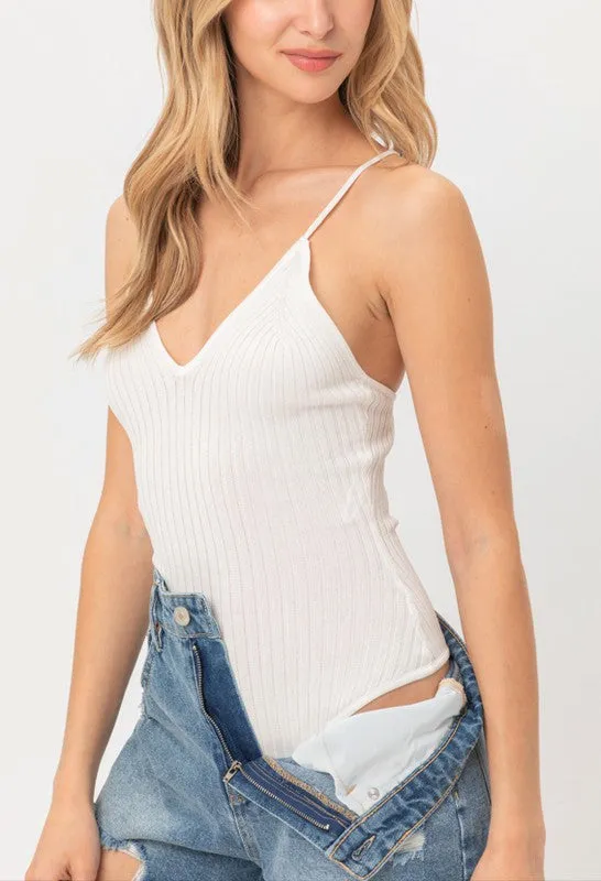 Melissa White,Mauve or Light Blue Ribbed Bodysuit