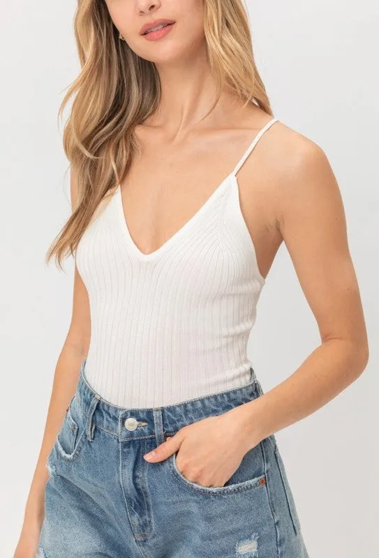 Melissa White,Mauve or Light Blue Ribbed Bodysuit