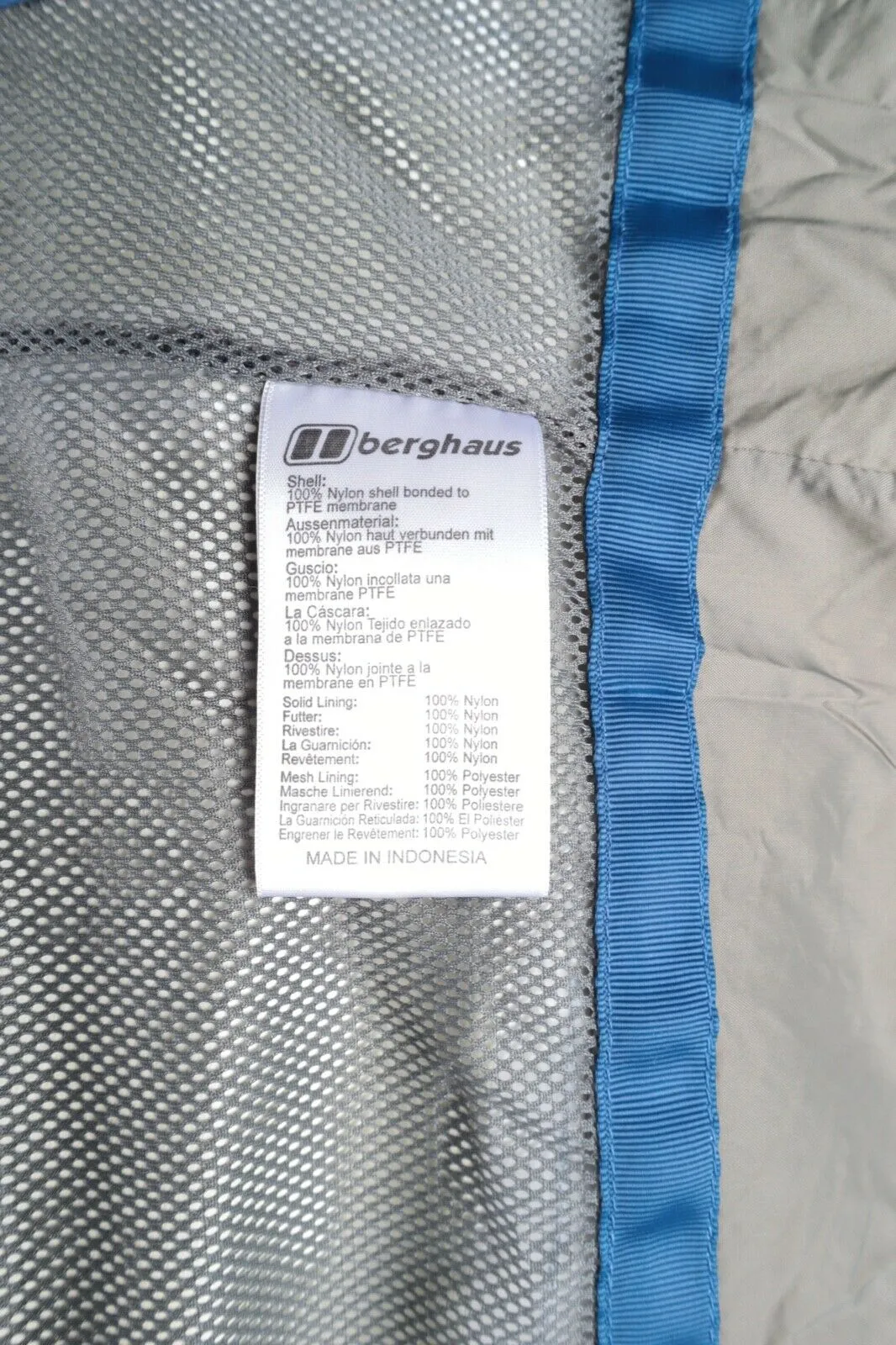 Men's BERGHAUS Gore Tex Blue Hooded Outdoor Rain Jacket Size M