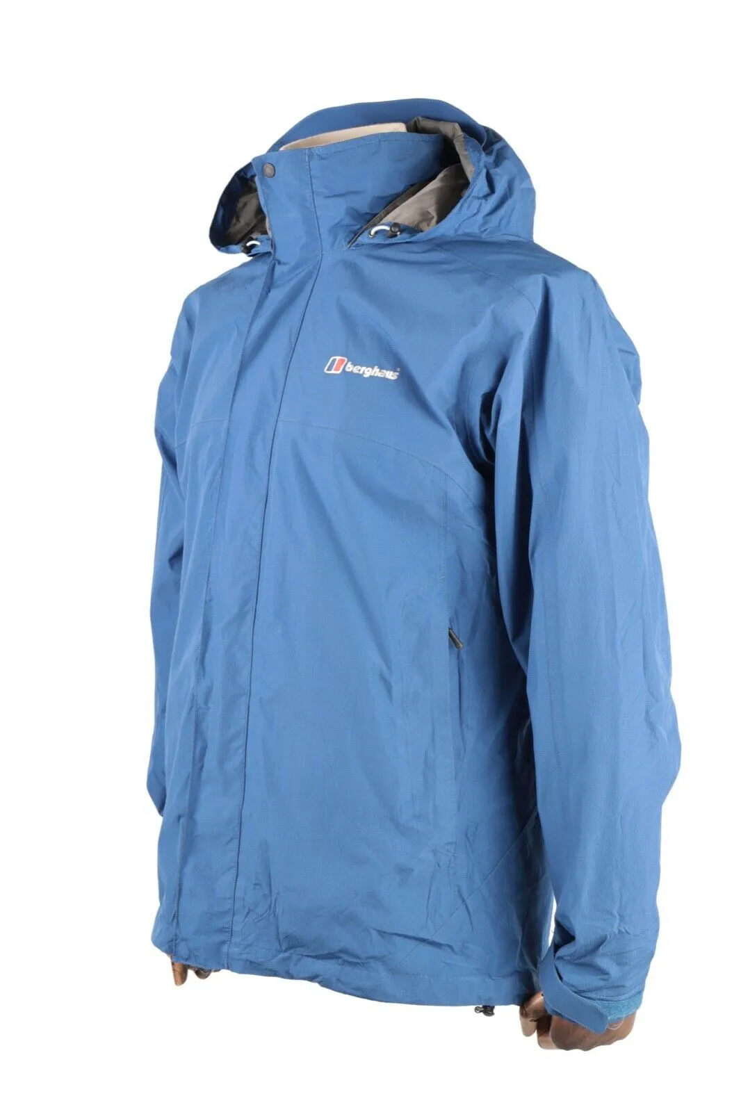 Men's BERGHAUS Gore Tex Blue Hooded Outdoor Rain Jacket Size M