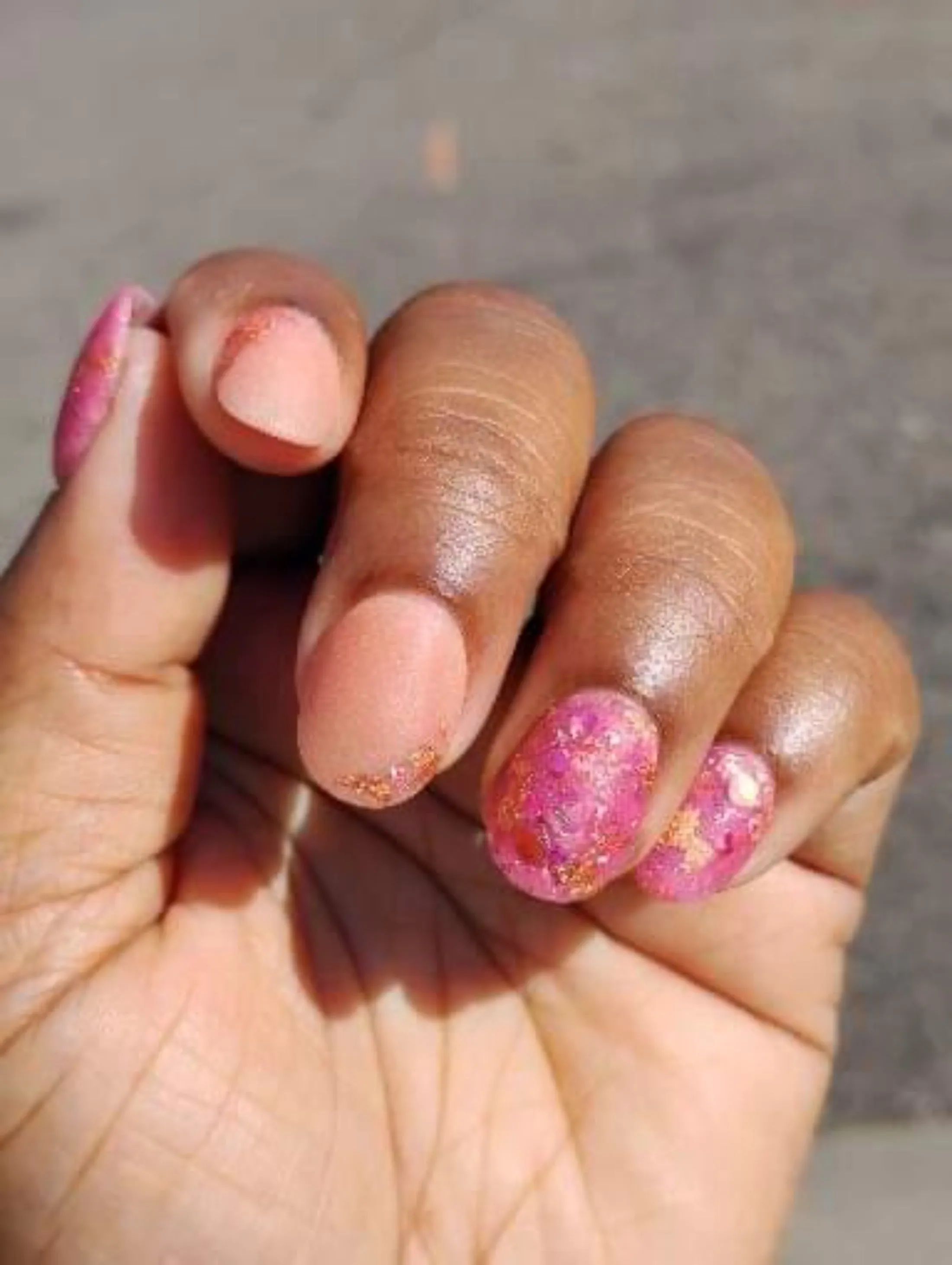 Michelle- Berry/Magenta Thermal, Glitter, Flakes and Foil Nail Dip Powder