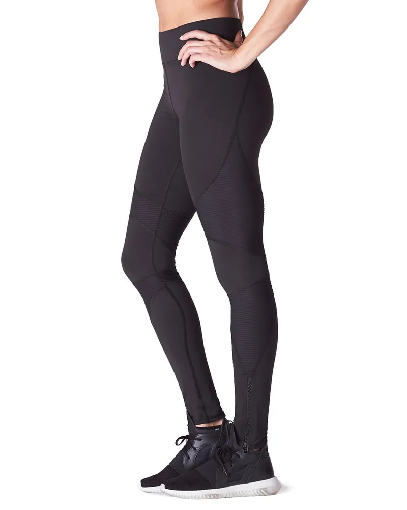 Michi Moto Zip Legging - Womens - Black