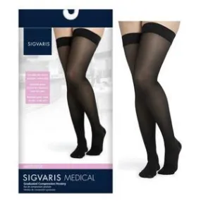 Midsheer Thigh-High with Grip-Top, 20-30, Small, Long, Closed, Black