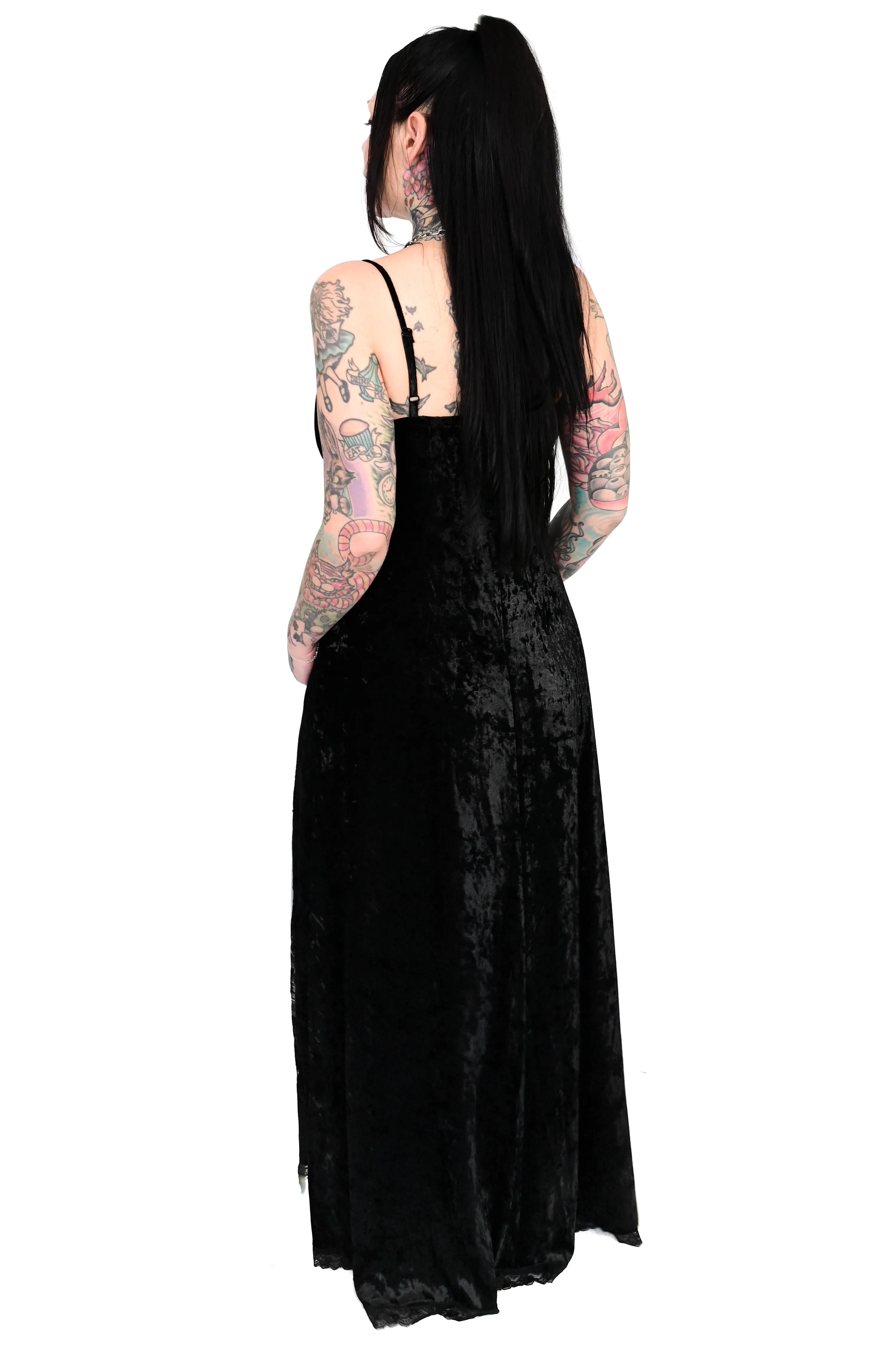 Miss World Maxi Dress - Black Velvet