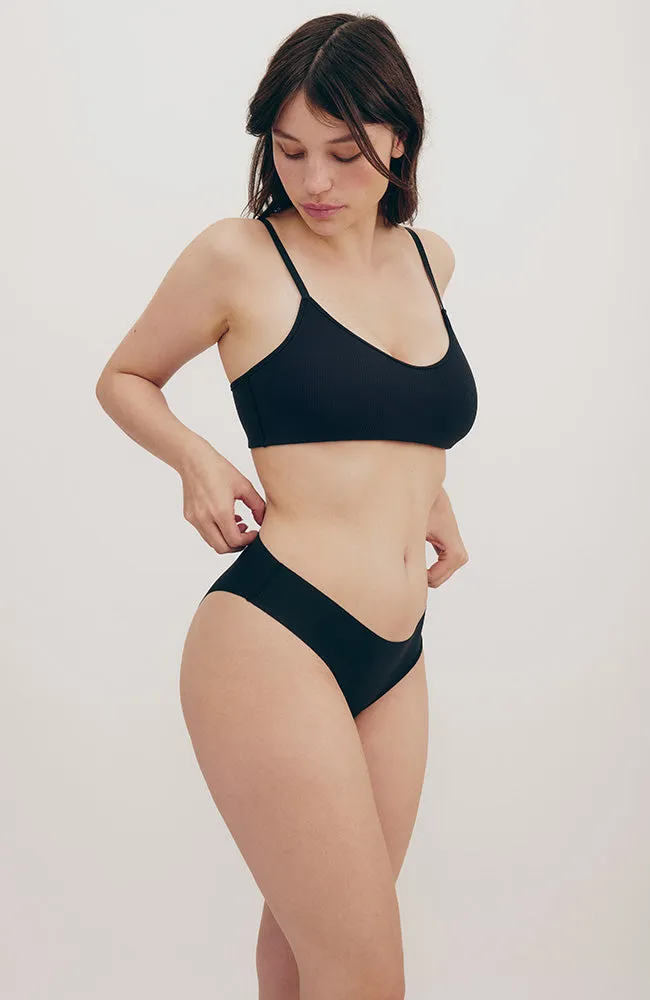 Naked rib string zwart