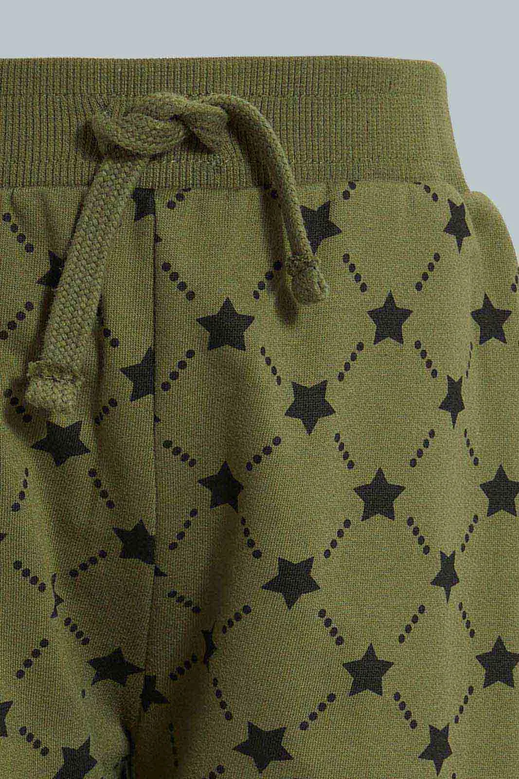 Olive Printed Jogger Set (2 Piece)