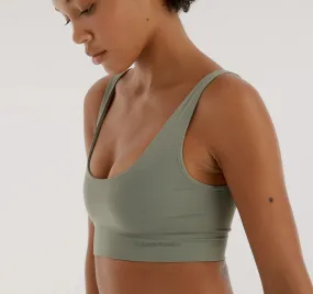 Organic Cotton Smooth Bralette in Seaweed