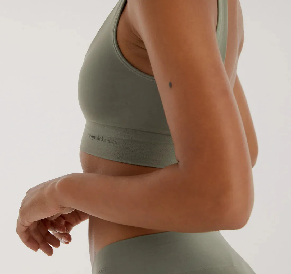Organic Cotton Smooth Bralette in Seaweed