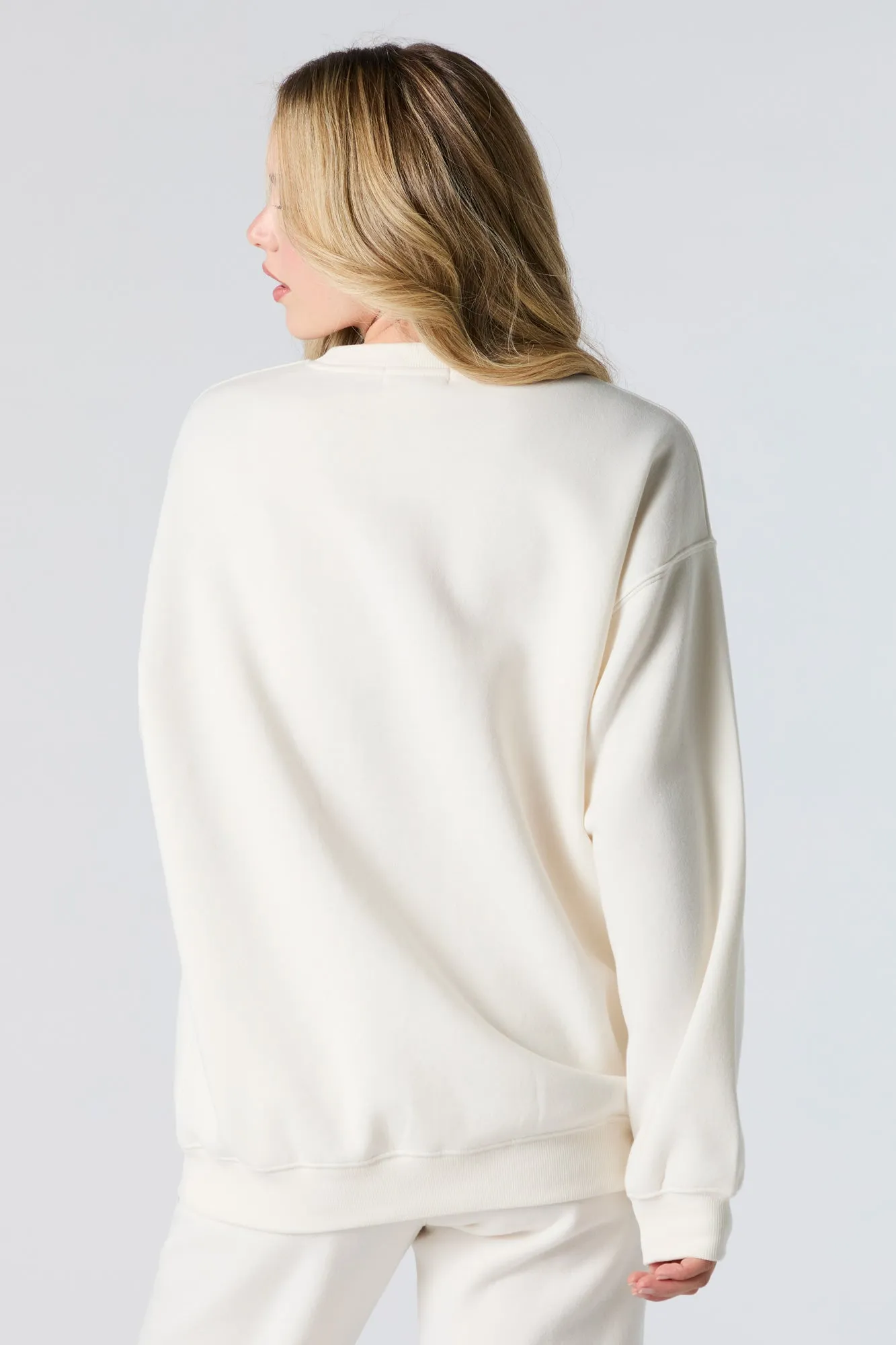 Oversized Graphic Fleece Sweatshirt