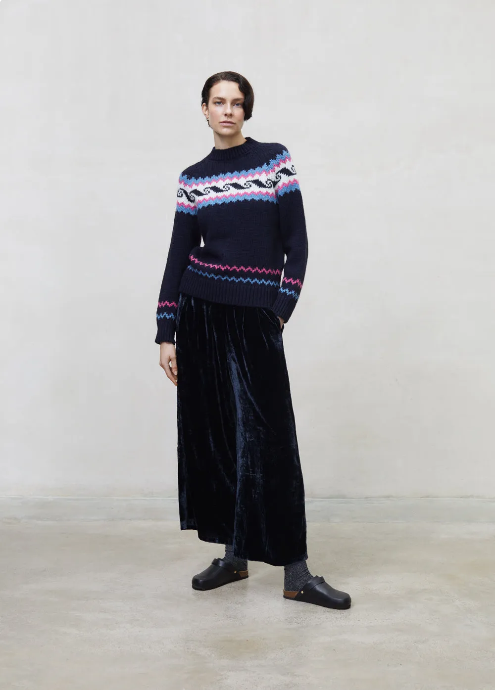 Pant Velour Space Blue Woman