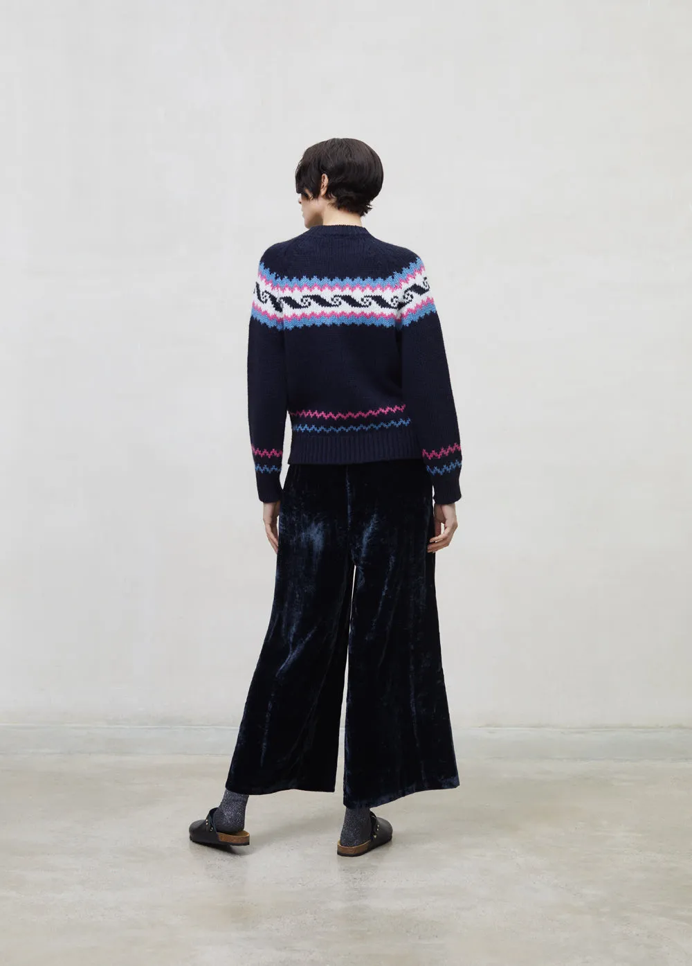 Pant Velour Space Blue Woman