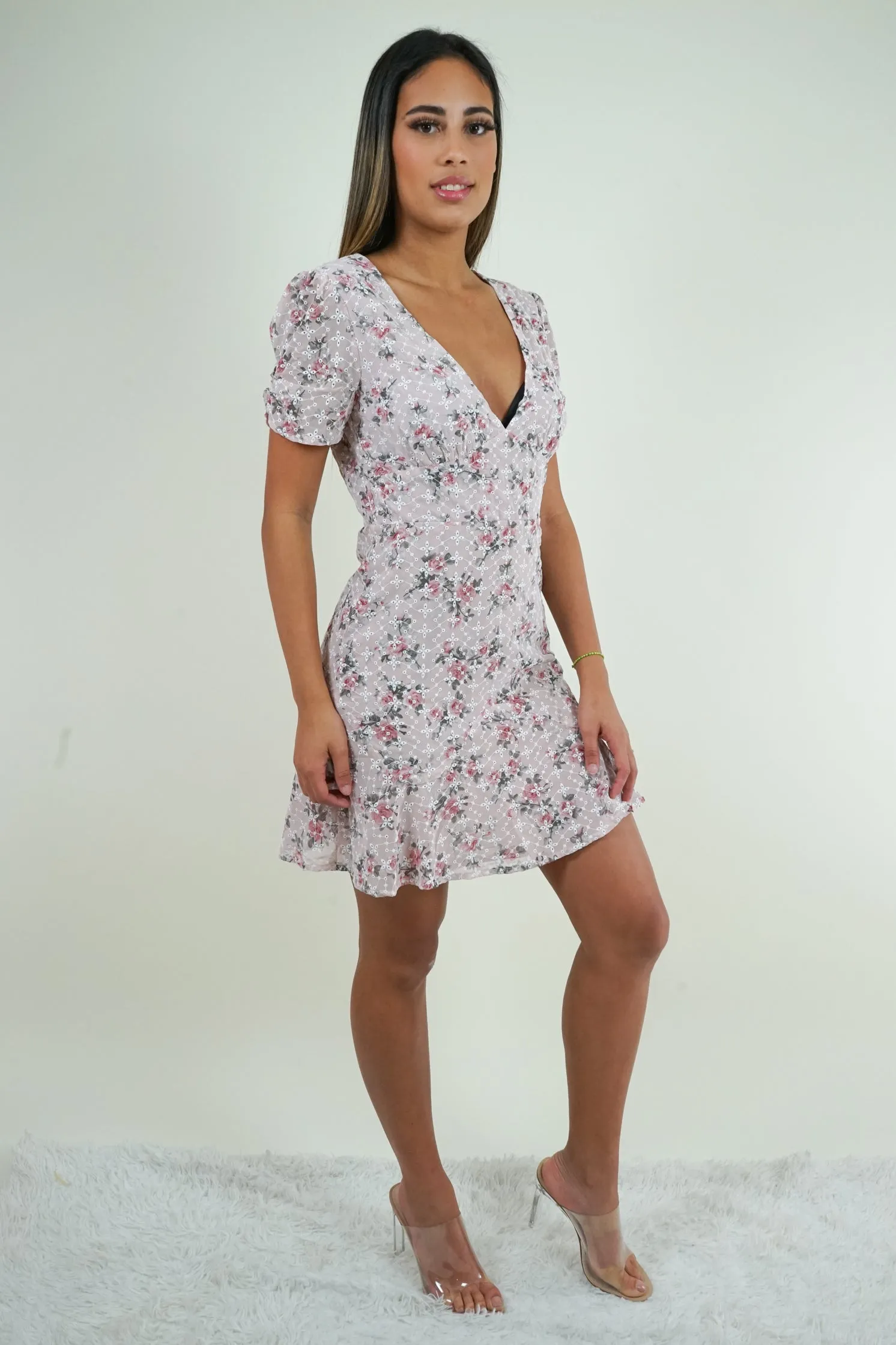 Pink Floral Skating Dress