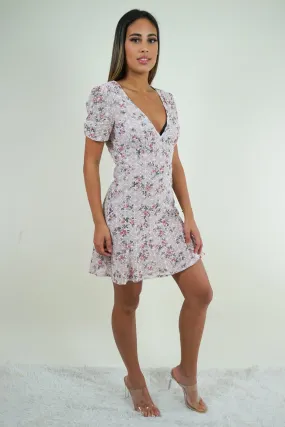 Pink Floral Skating Dress