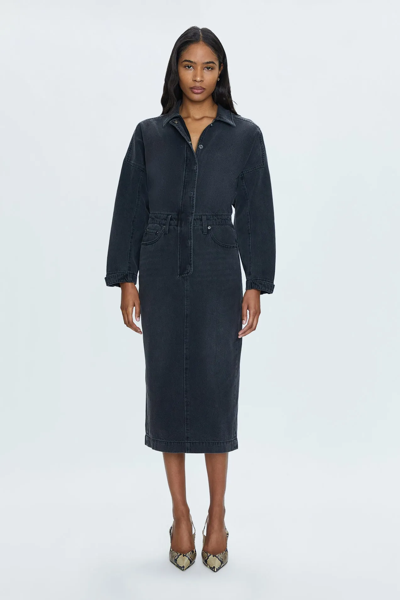 Pistola Tess Denim Midi Dress in Coupe