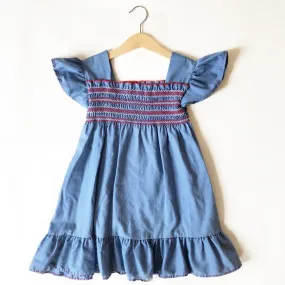 Pretty Chambray Smocked Dress size 2-3