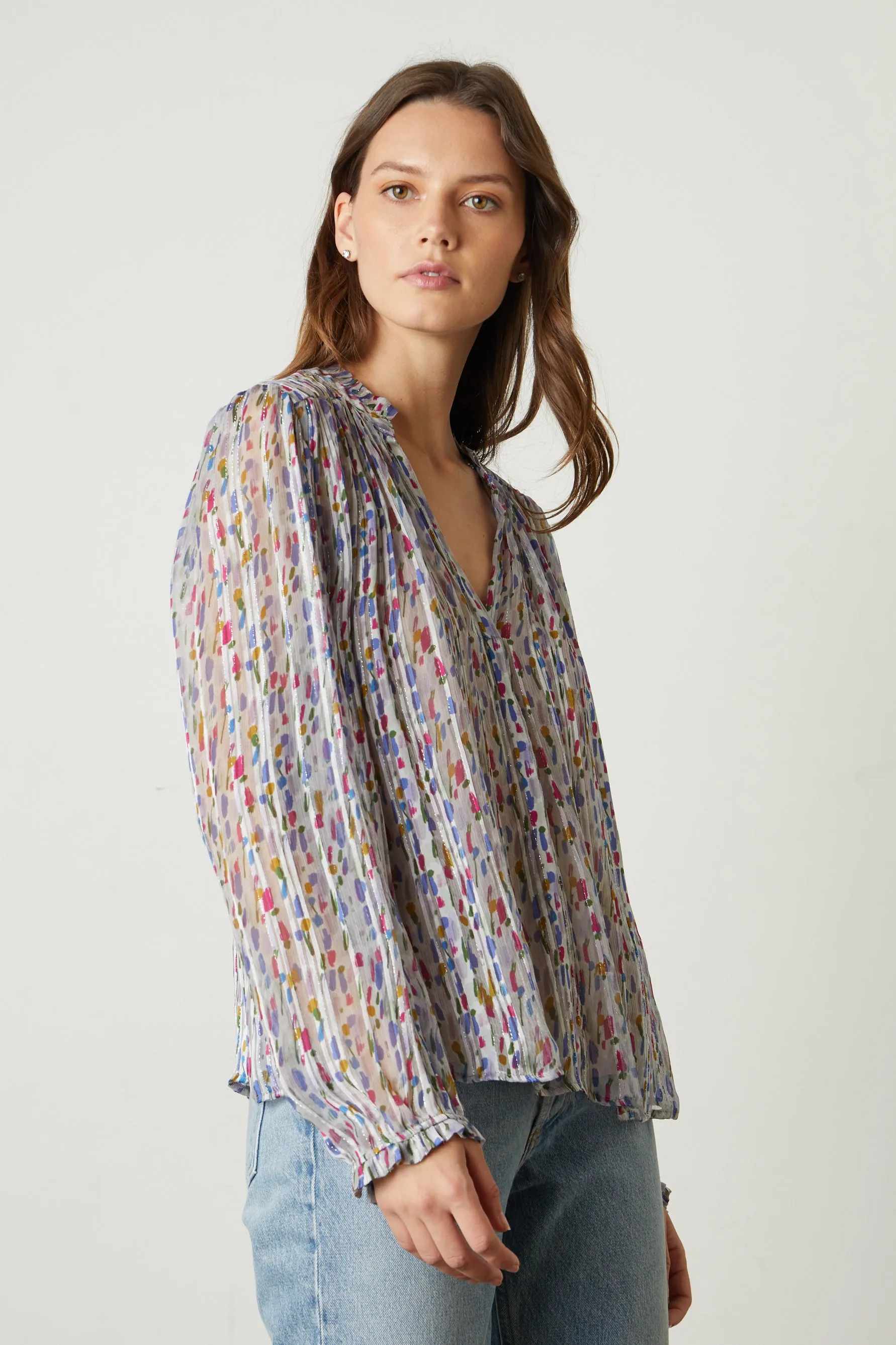 Printed Moasic Stripped Blouse
