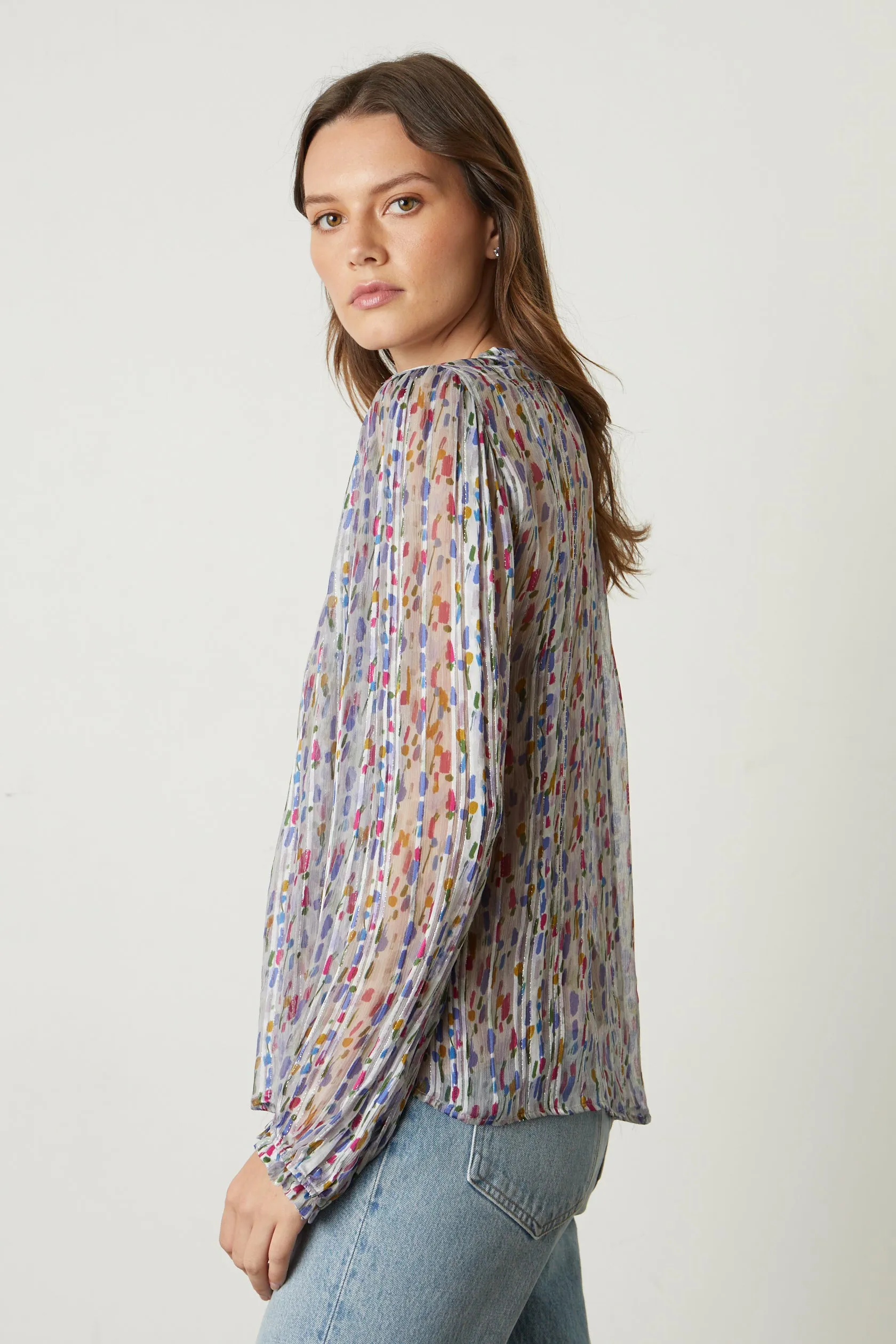 Printed Moasic Stripped Blouse