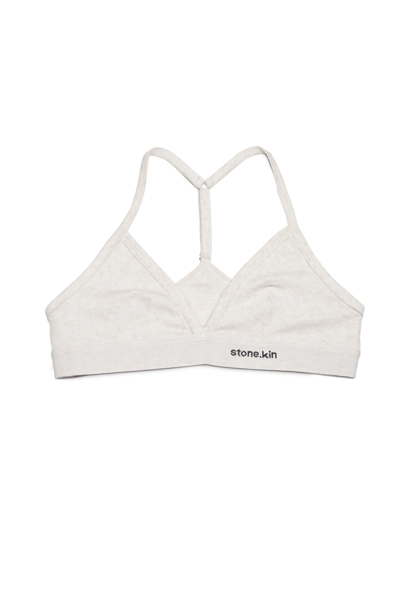 Racer Back Bralette in Organic Cotton Rib - Bone