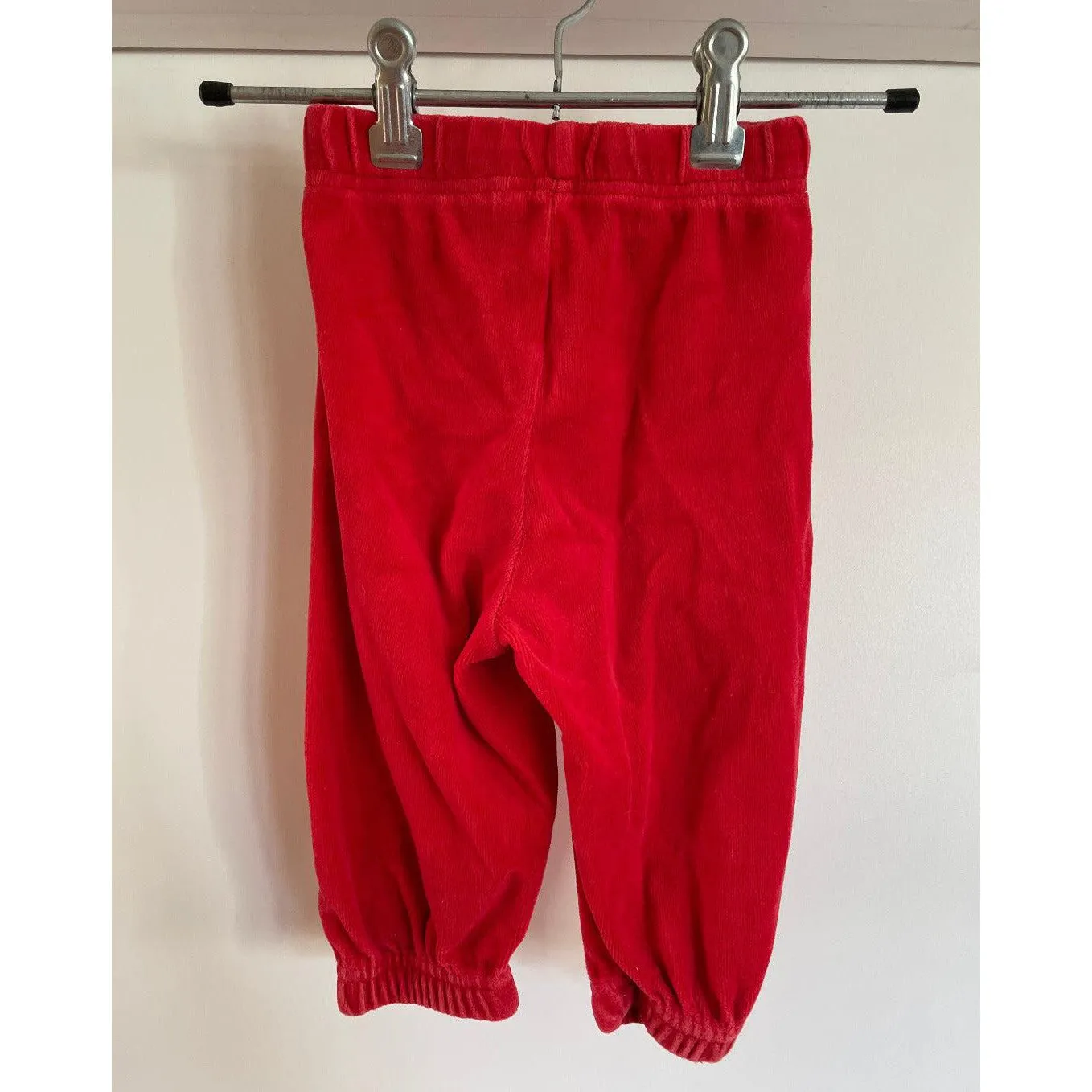 RE-Loved - Red Velour Baby Pants (12 Months)