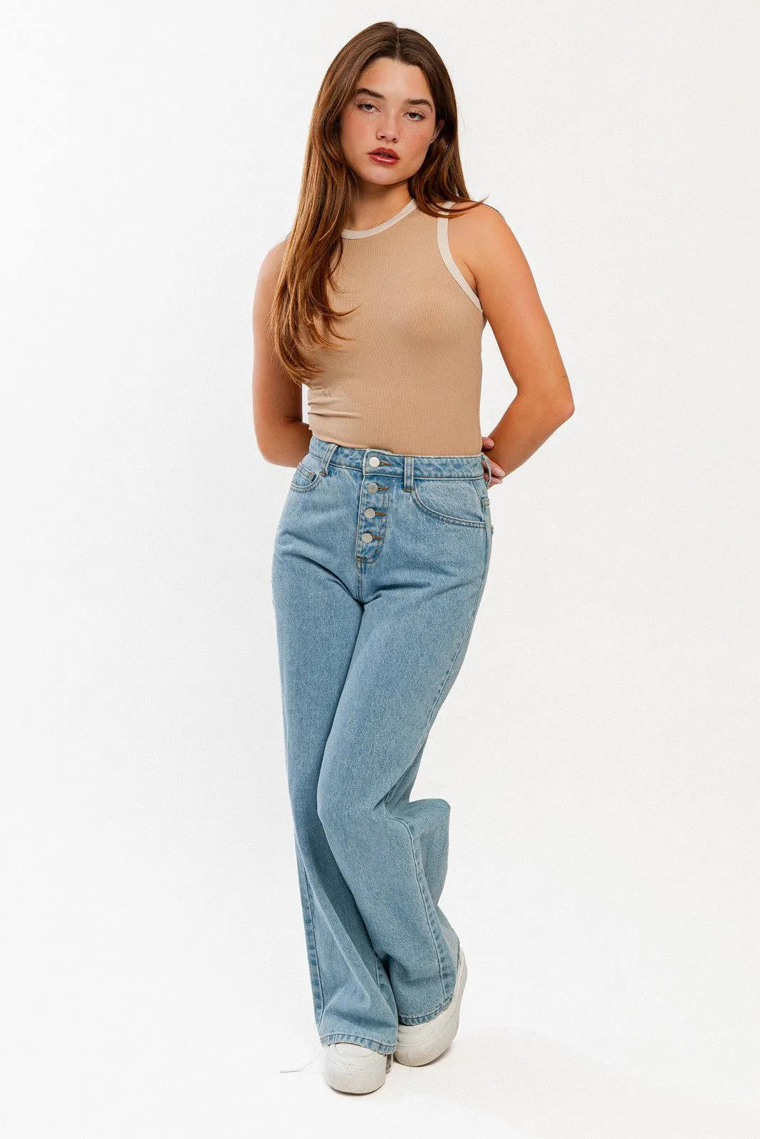 Ribbed Color Block Bodysuit