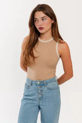 Ribbed Color Block Bodysuit