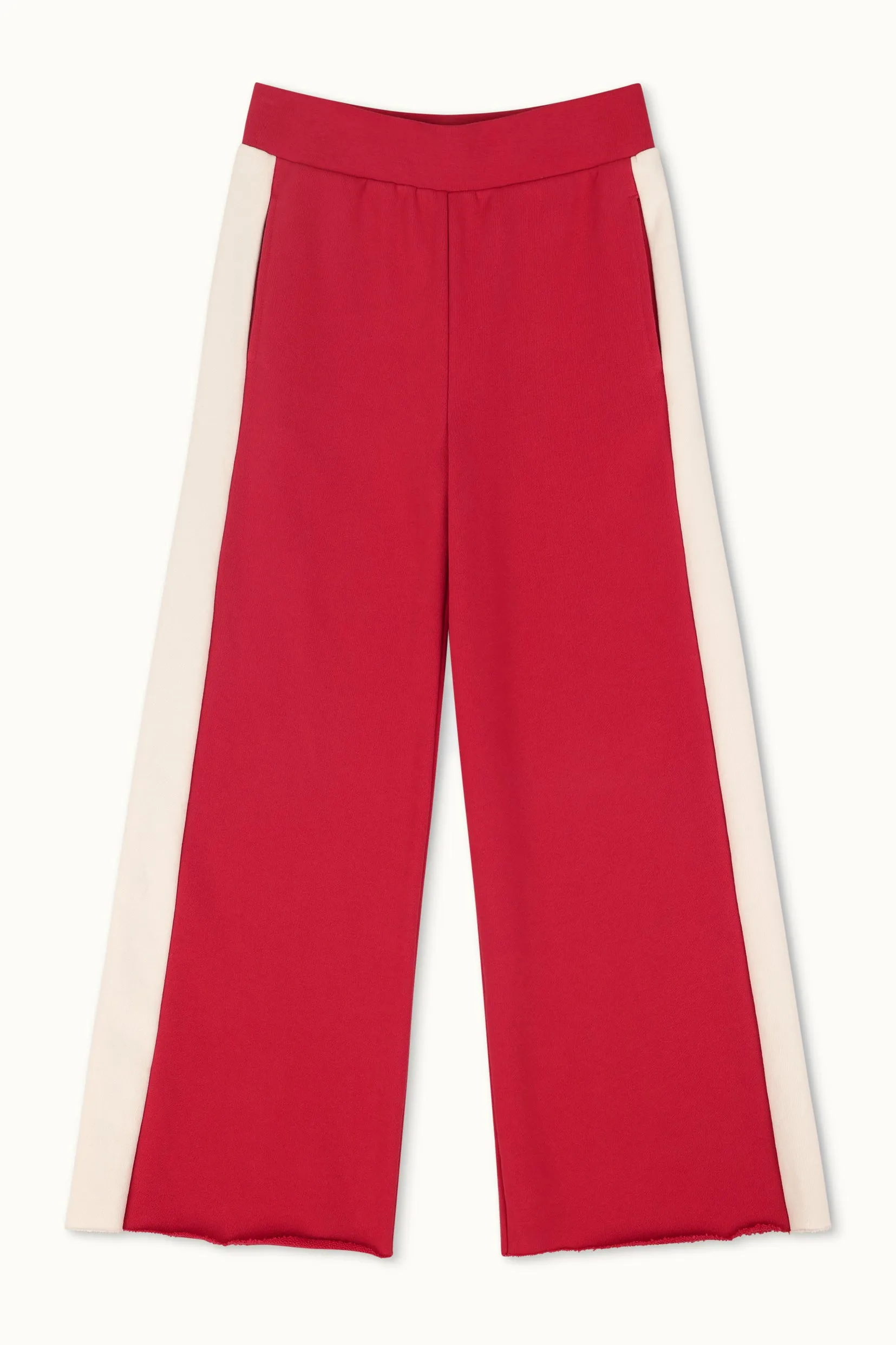 RILEY FRENCH TERRY SPORT PANT / CRIMSON/IVORY