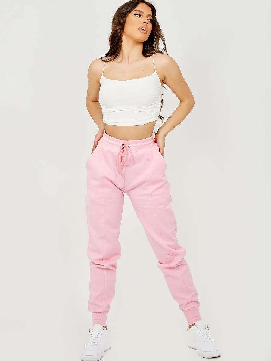 Rosana Seam-Detail Fleece Jogger In Pink