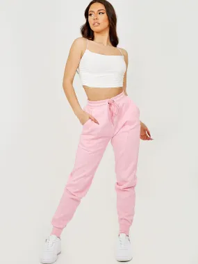 Rosana Seam-Detail Fleece Jogger In Pink