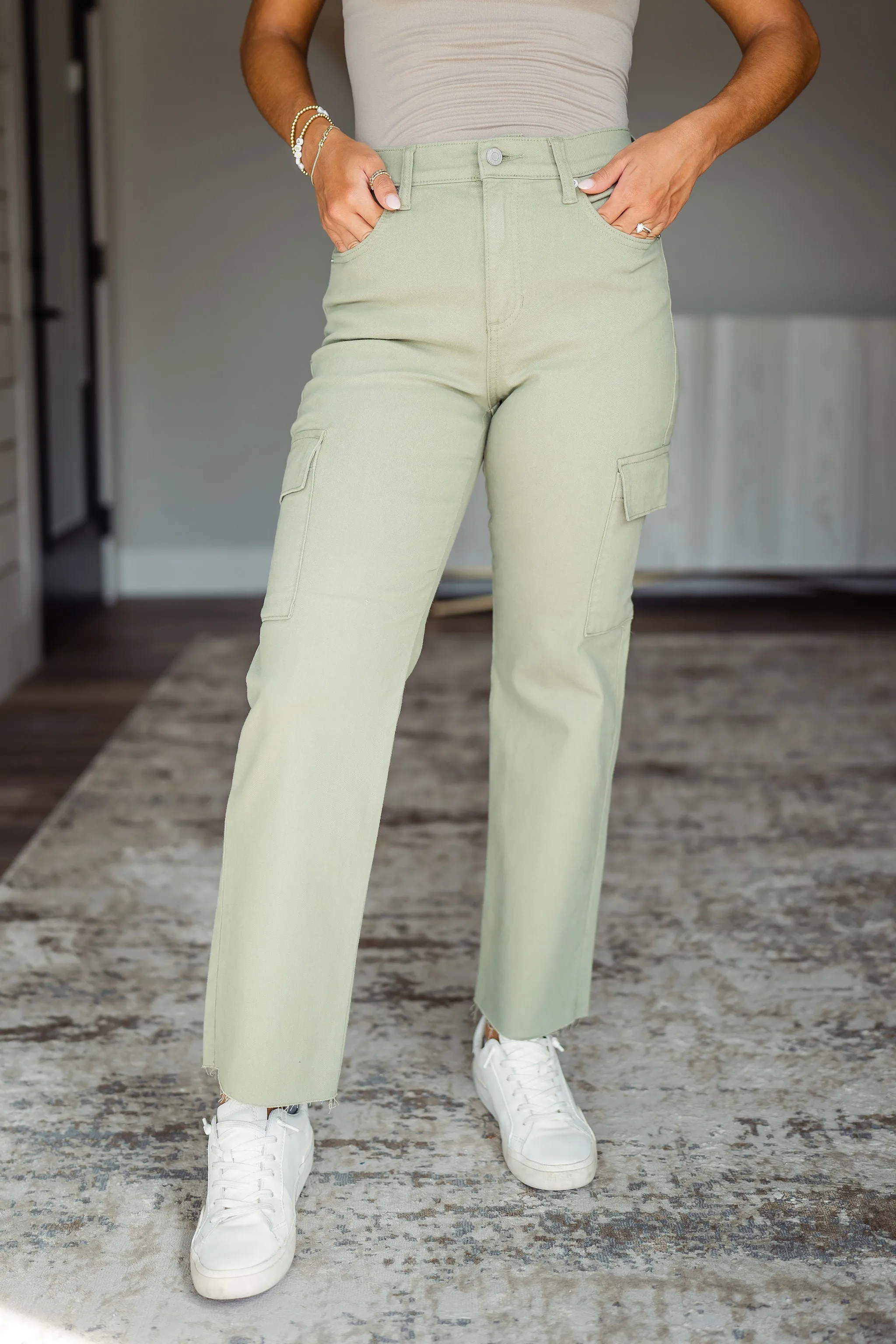 Sage Crop Cargo Pant