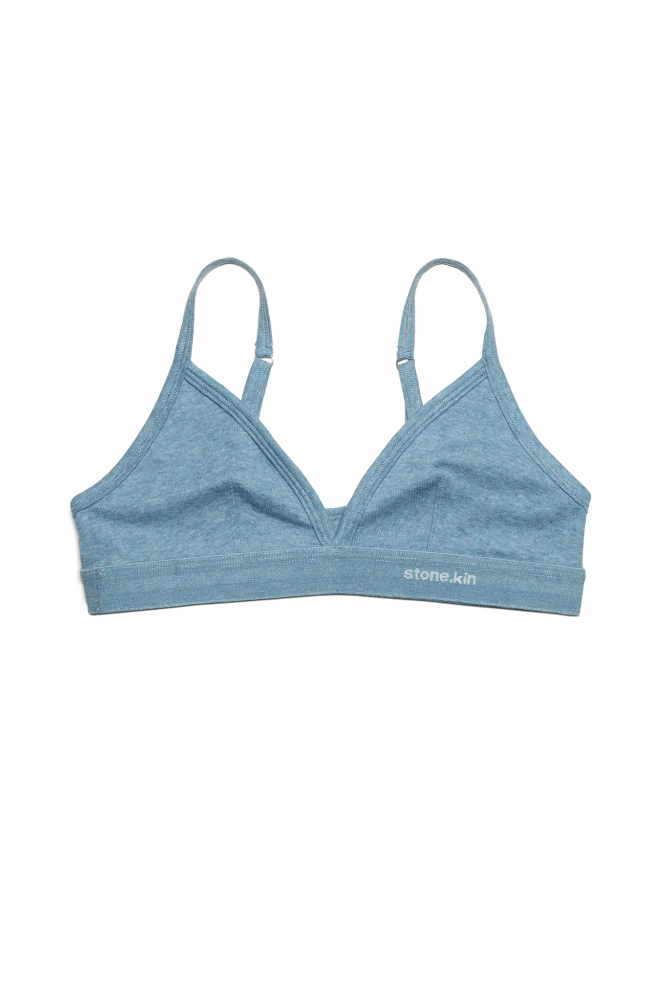 Scoop Back Bralette in Organic Cotton Rib - Lake