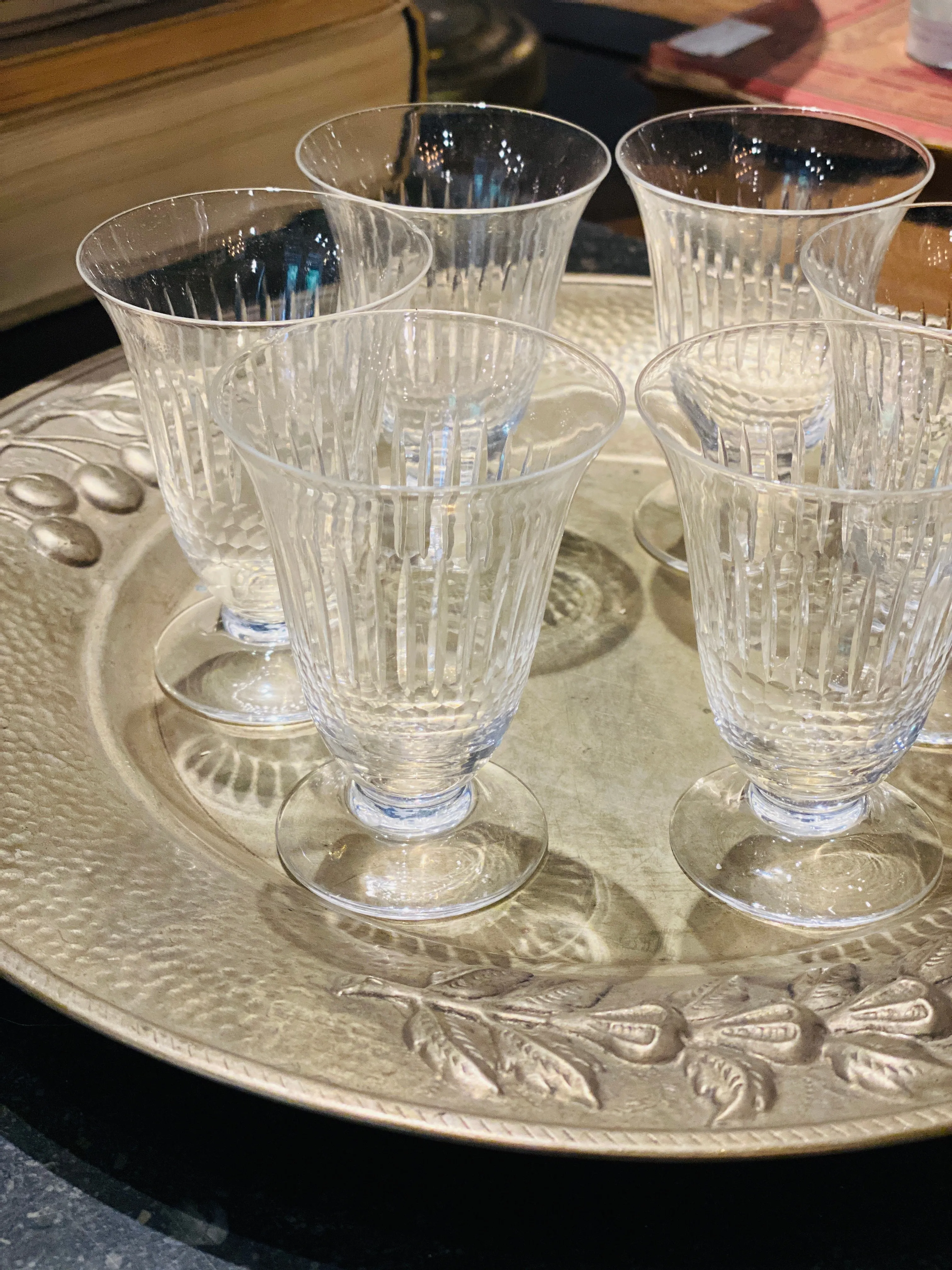 Set of Vintage French Crystal Wine Glasses