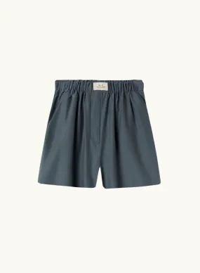 Silk Laundry Cotton Silk Boxer Shorts in SLATE