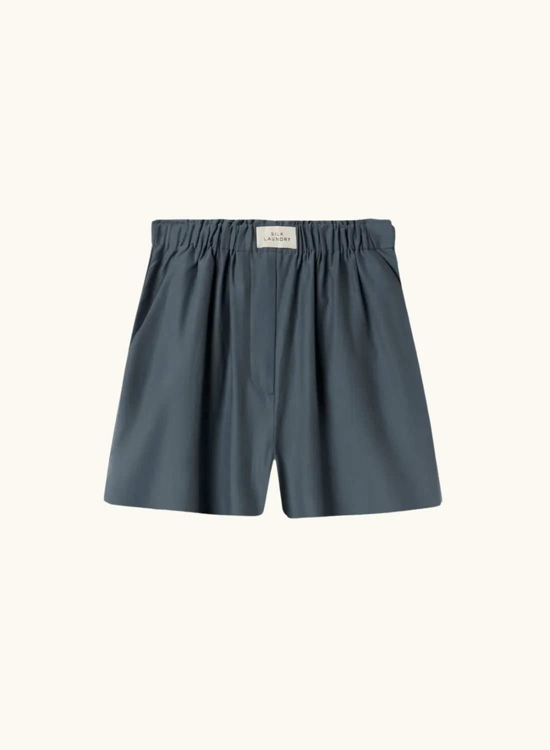 Silk Laundry Cotton Silk Boxer Shorts in SLATE