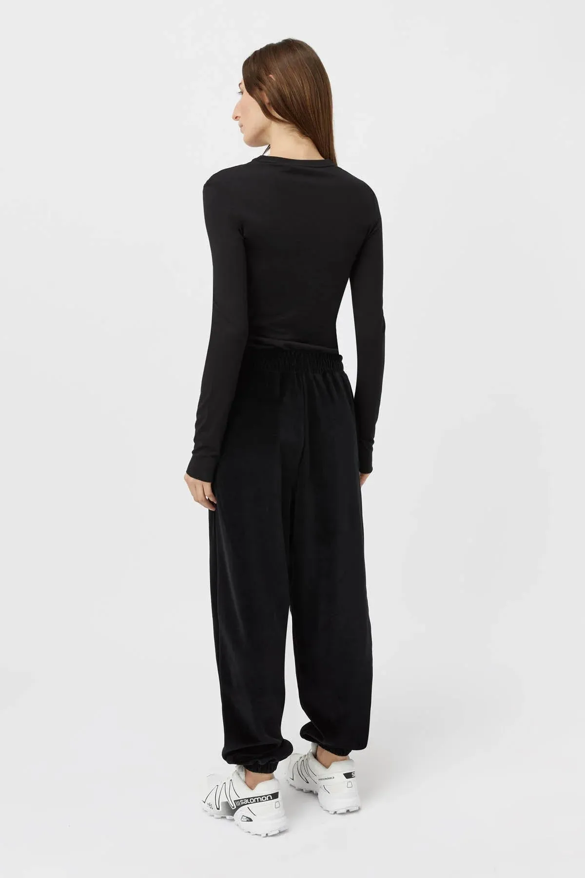 Simone Velour Trackpant | Black