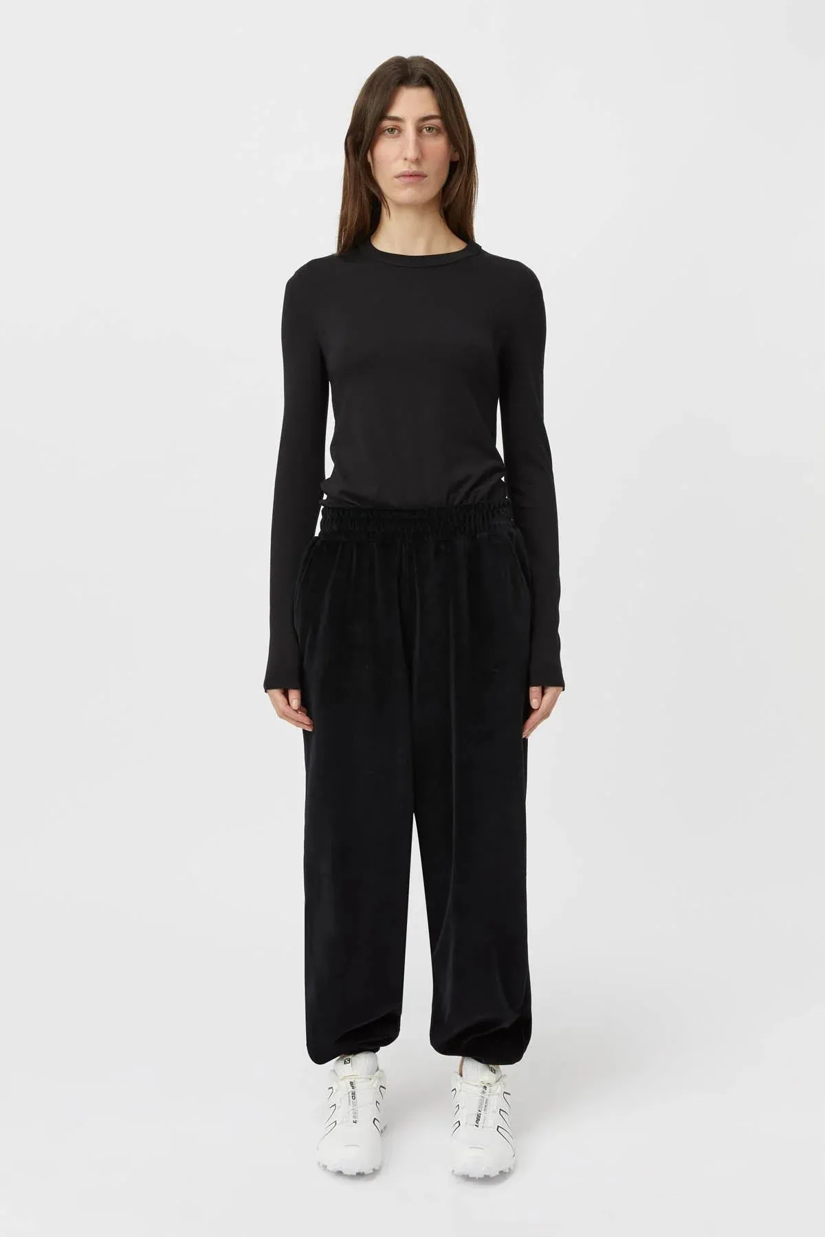 Simone Velour Trackpant | Black