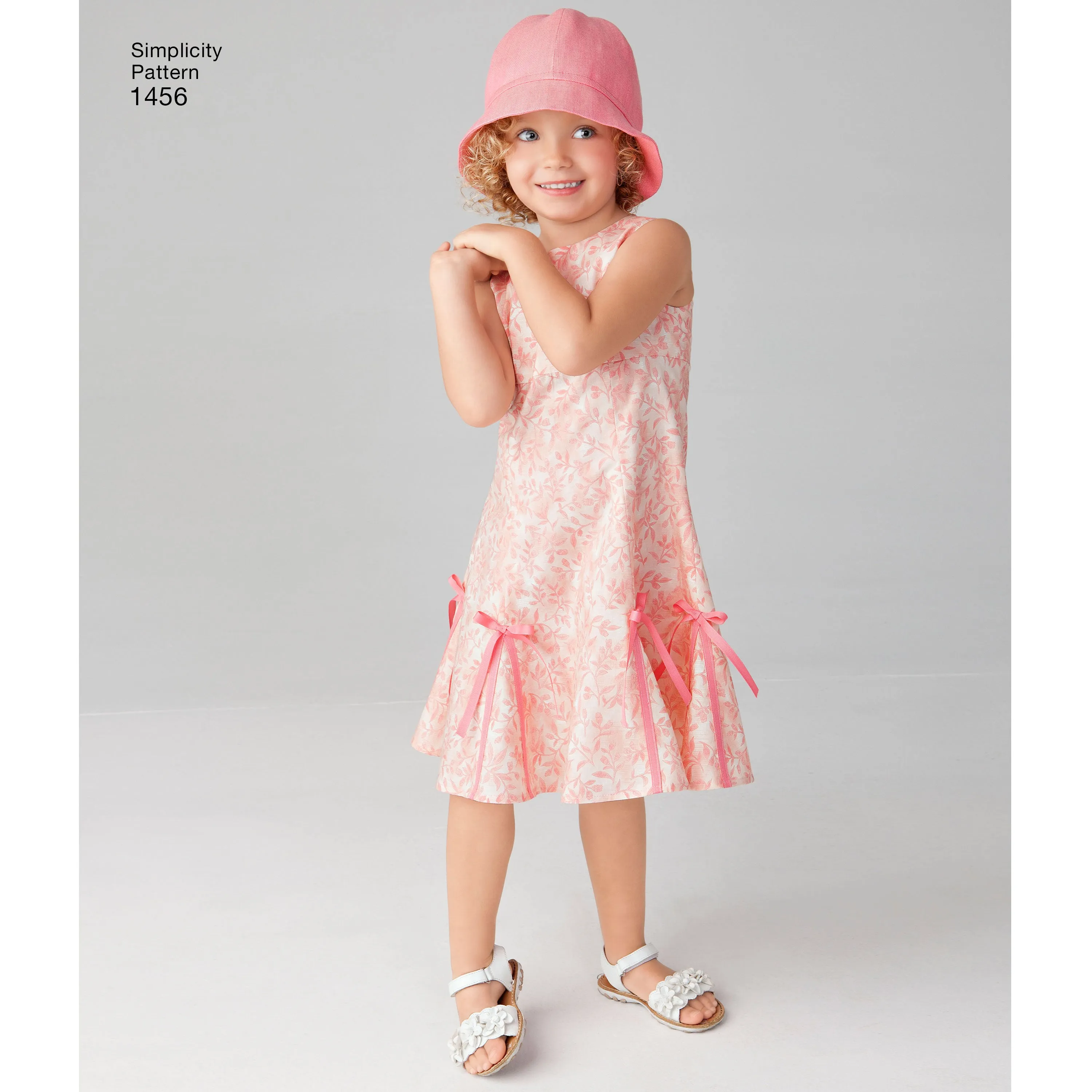 Simplicity Pattern 1456 Girls' Dress with Bodice Variations and Hat
