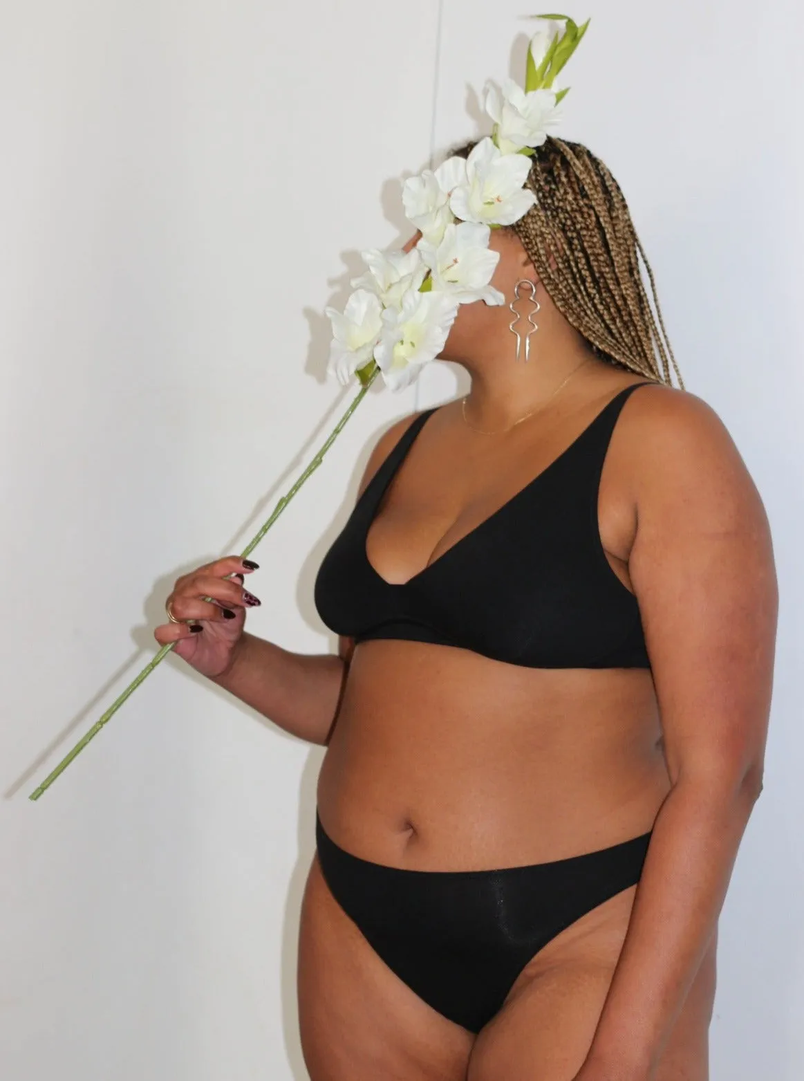 Skin: Gracelynne Cotton Bralette - Black