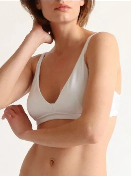 Skin: Gracelynne Cotton Bralette - White