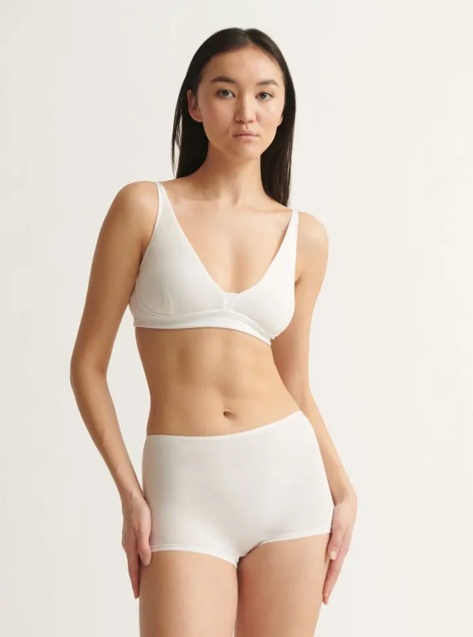 Skin: Gracelynne Cotton Bralette - White