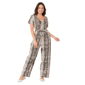Snakeskin Jumpsuit (Cream)