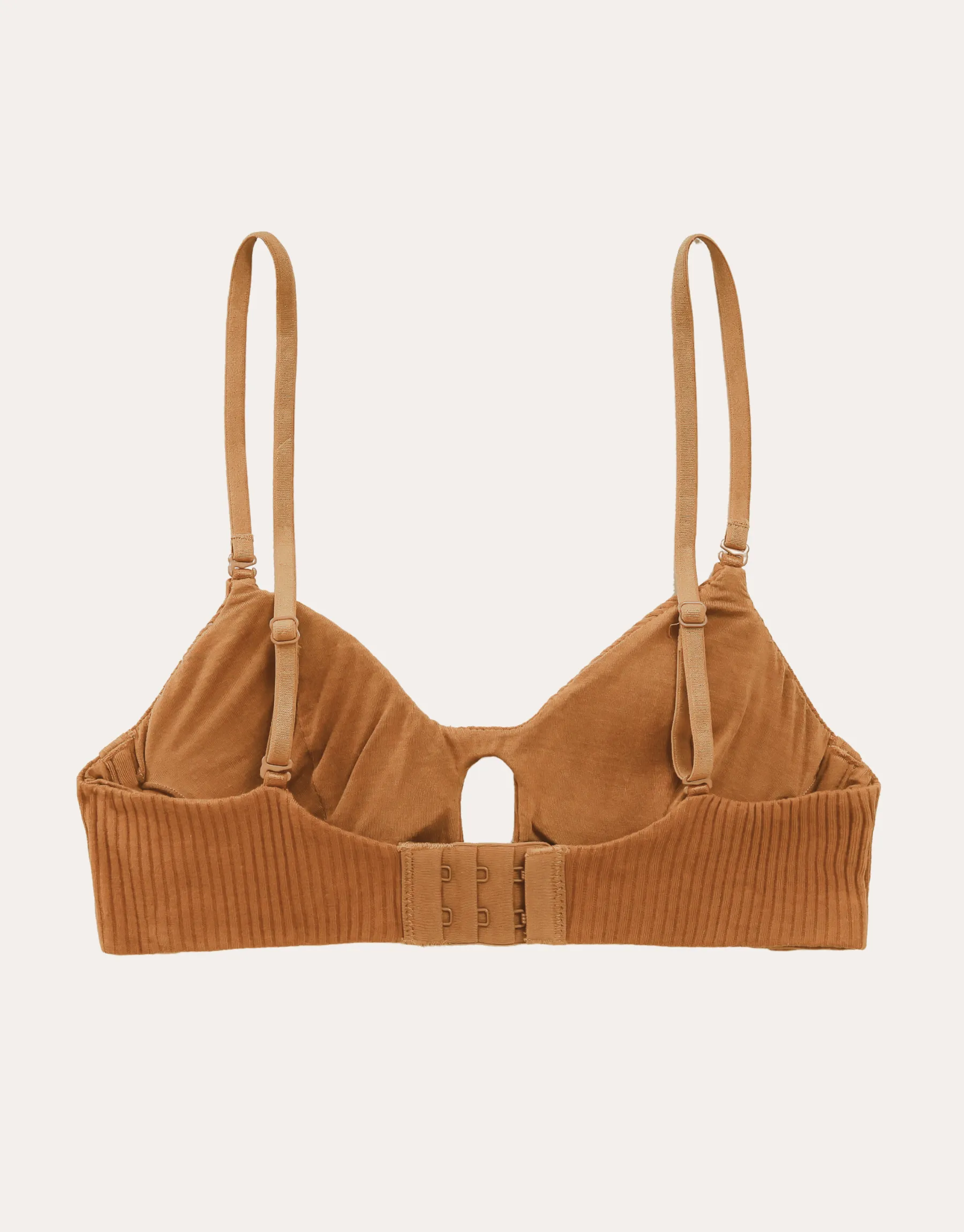 Soft Rib Scoop Bralette - Bronze