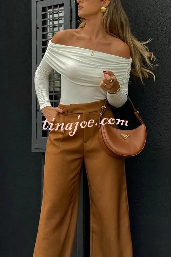 Solid Color Casual Pocket Loose Wide-leg Pants