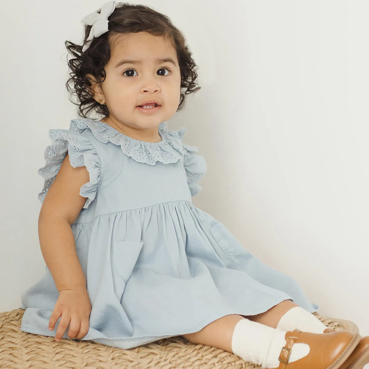 Sophie Dress in Chambray by Quincy Mae