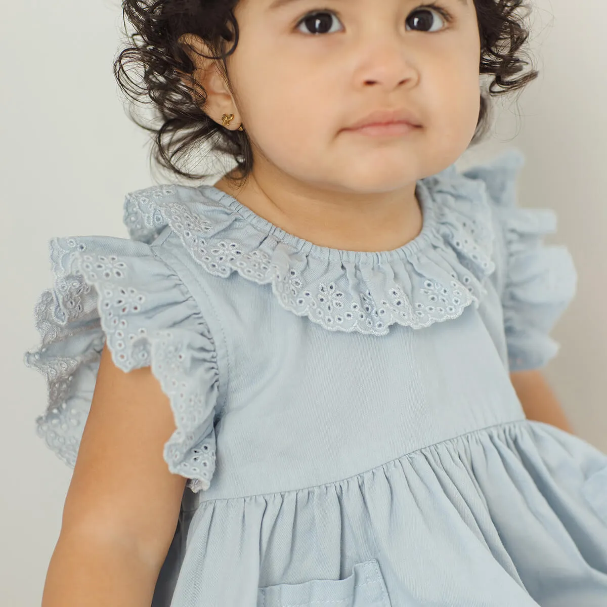 Sophie Dress in Chambray by Quincy Mae