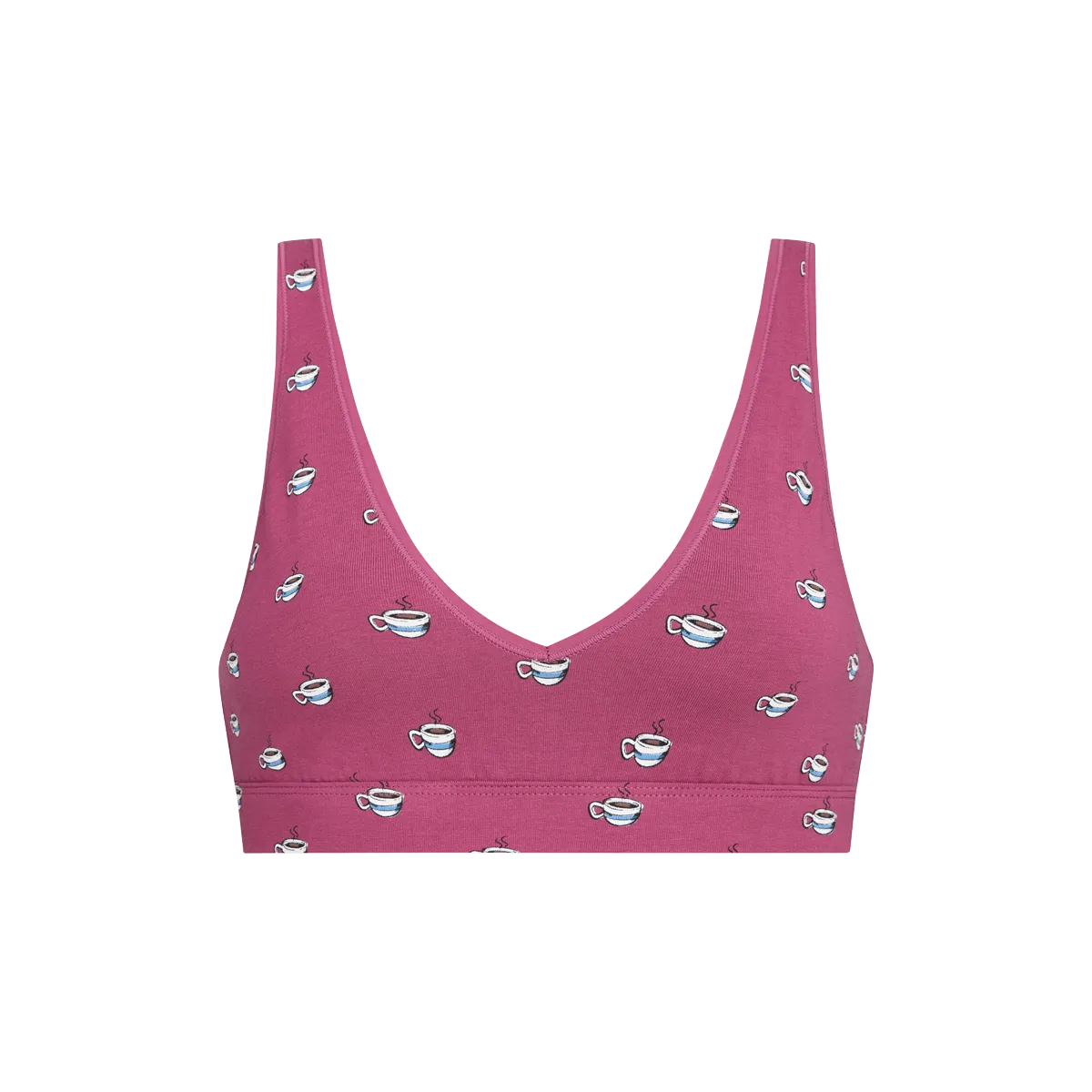 Stretch Cotton V-Neck Bralette | Cozy Cups