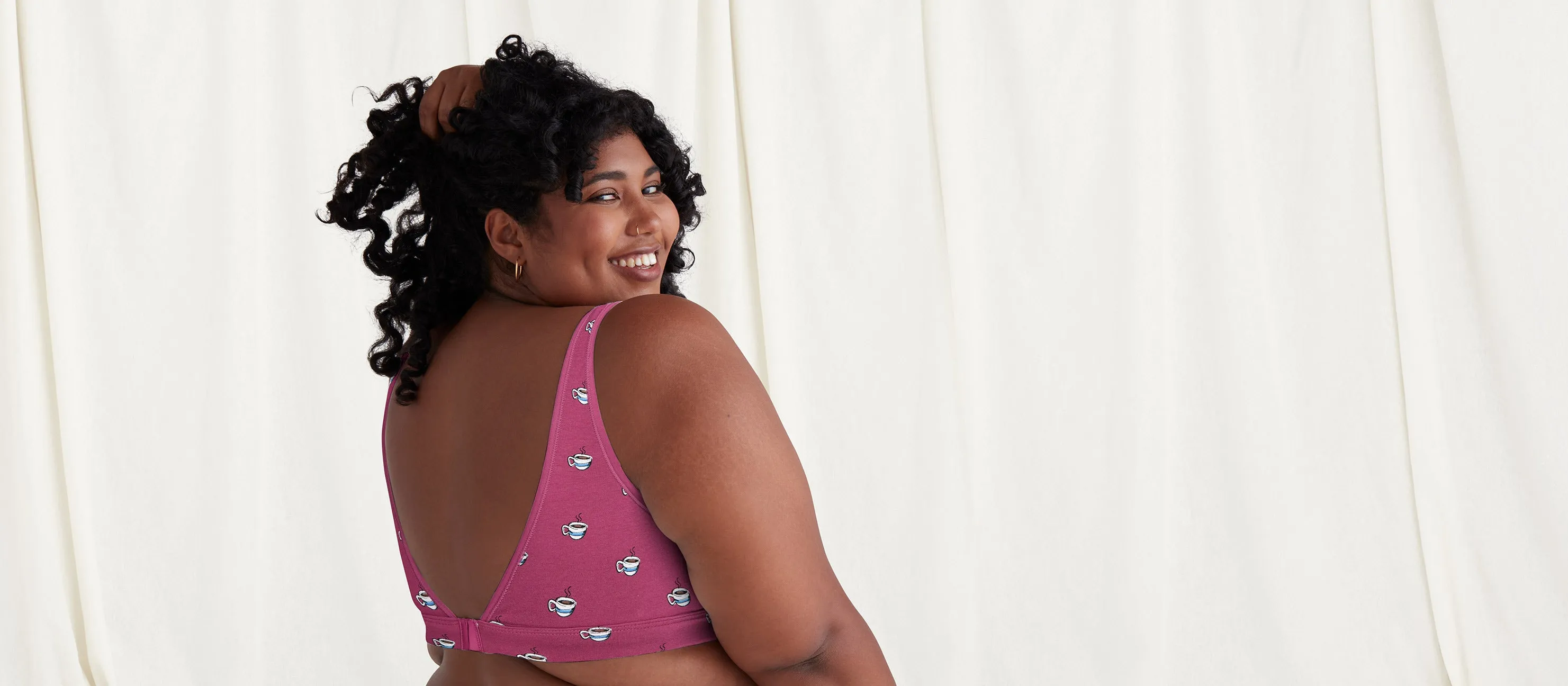 Stretch Cotton V-Neck Bralette | Cozy Cups