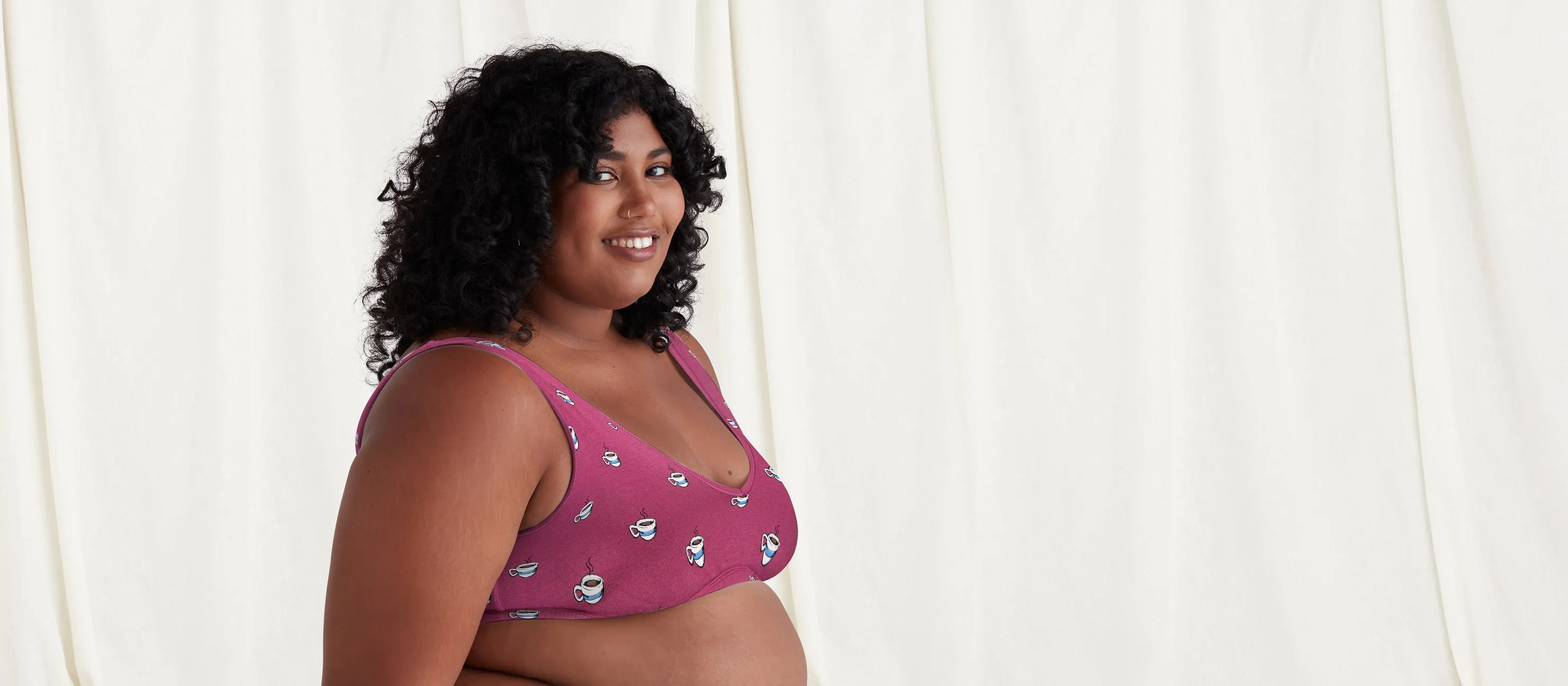 Stretch Cotton V-Neck Bralette | Cozy Cups