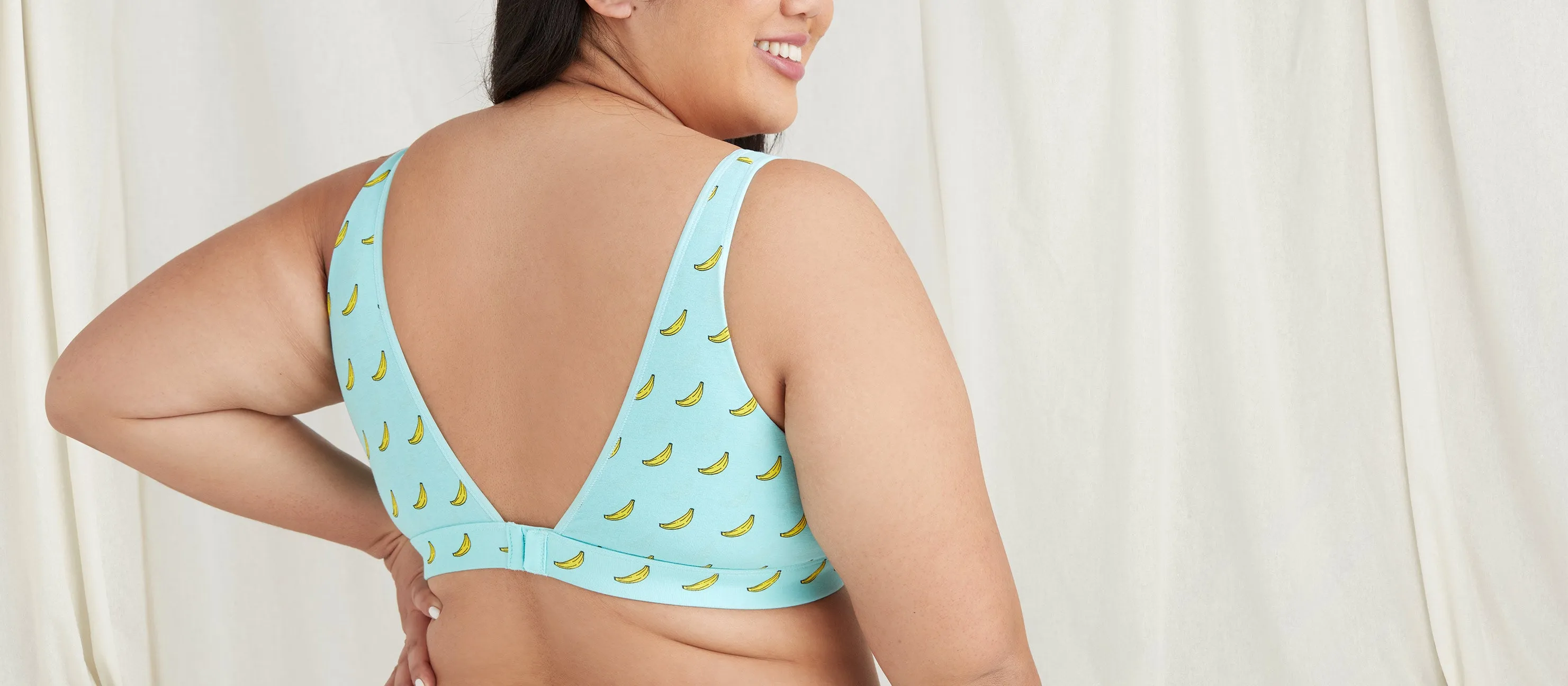 Stretch Cotton V-Neck Bralette | Go Bananas