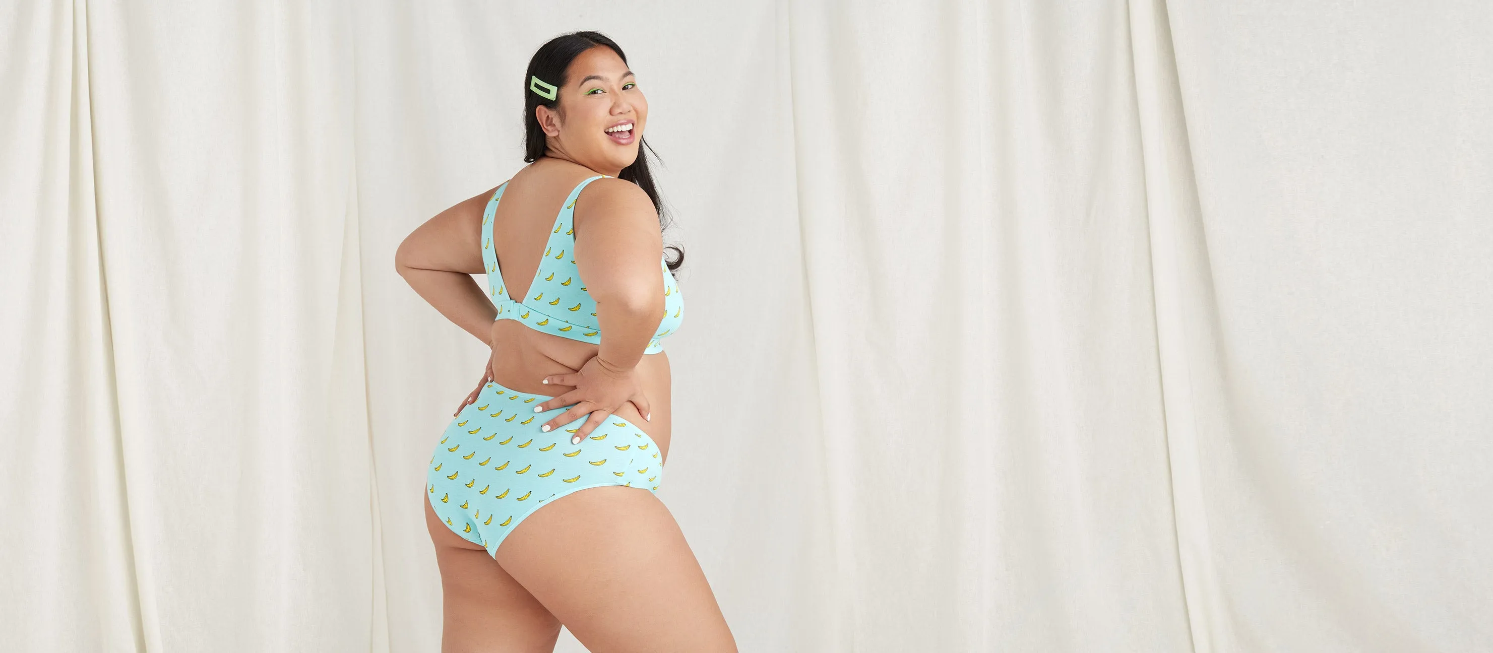 Stretch Cotton V-Neck Bralette | Go Bananas
